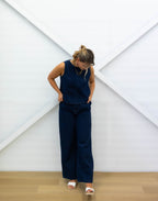 DENIM TOP + DENIM TROUSERS - Set