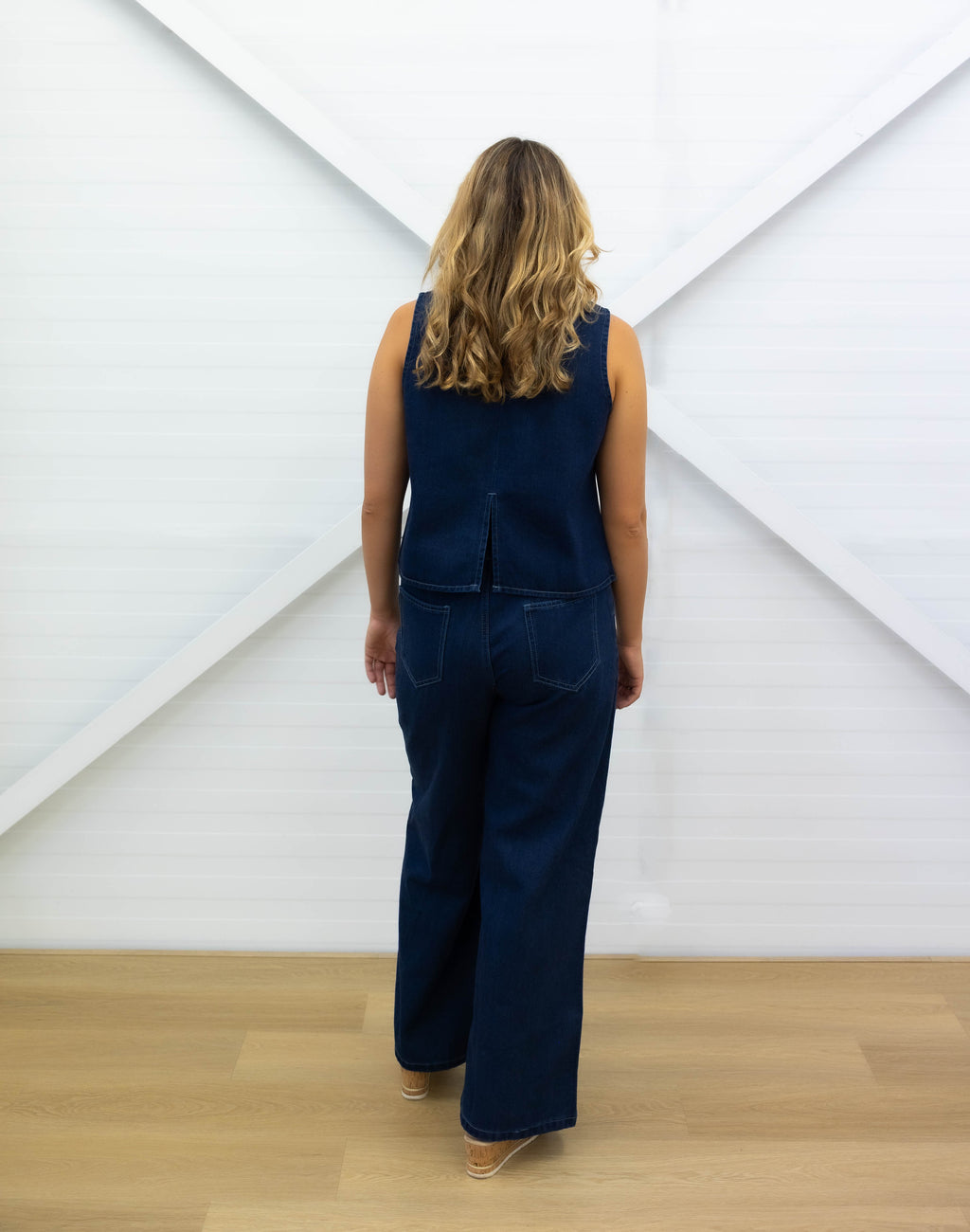DENIM TOP + DENIM TROUSERS - Set