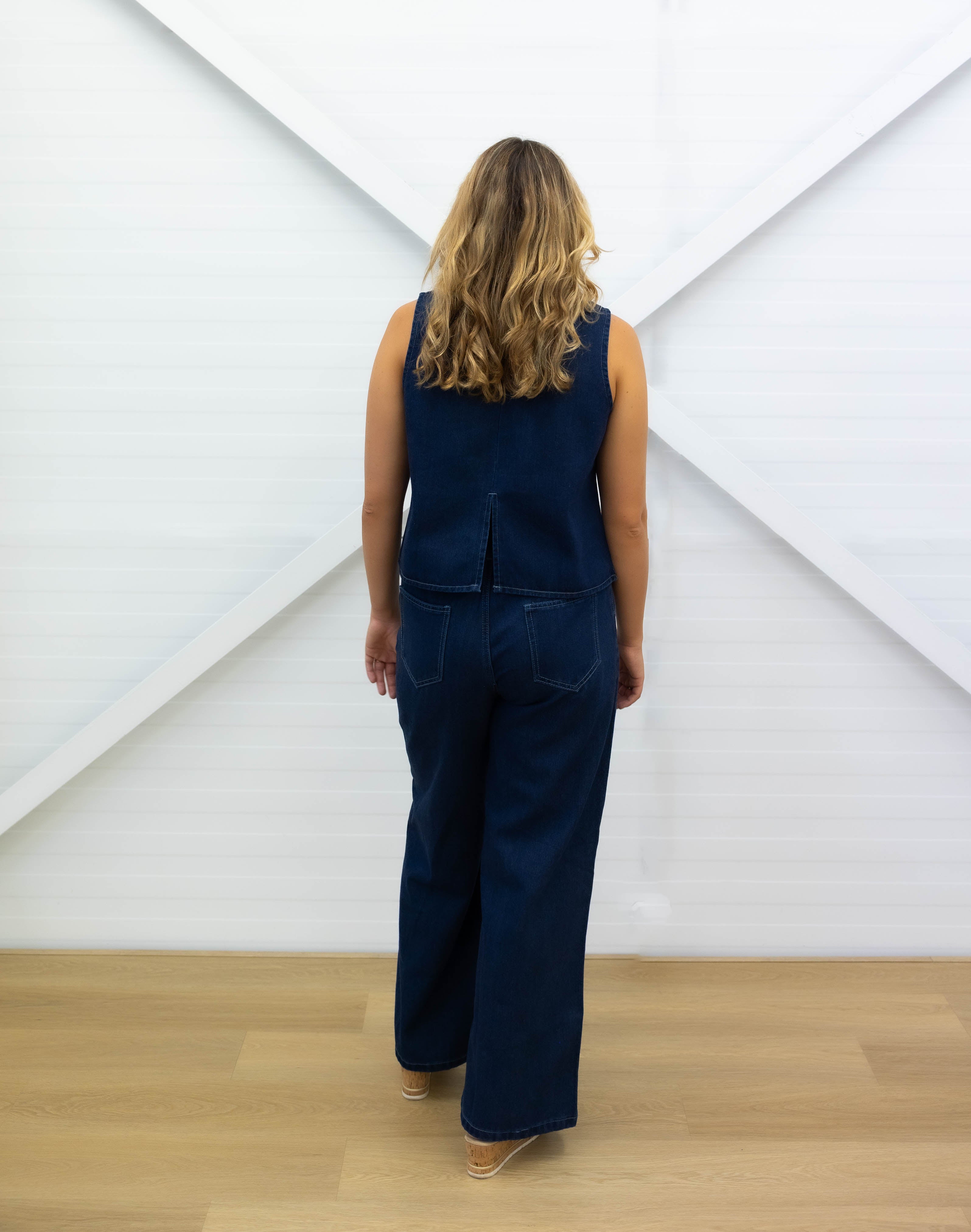 DENIM TOP + DENIM TROUSERS - Set