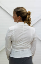 LONG SLEEVE WRAP BLOUSE - White