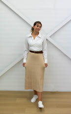 LONG SLEEVE WRAP BLOUSE - White
