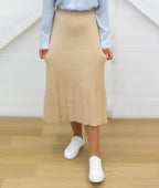 PLEATED SKIRT - Midi - Beige