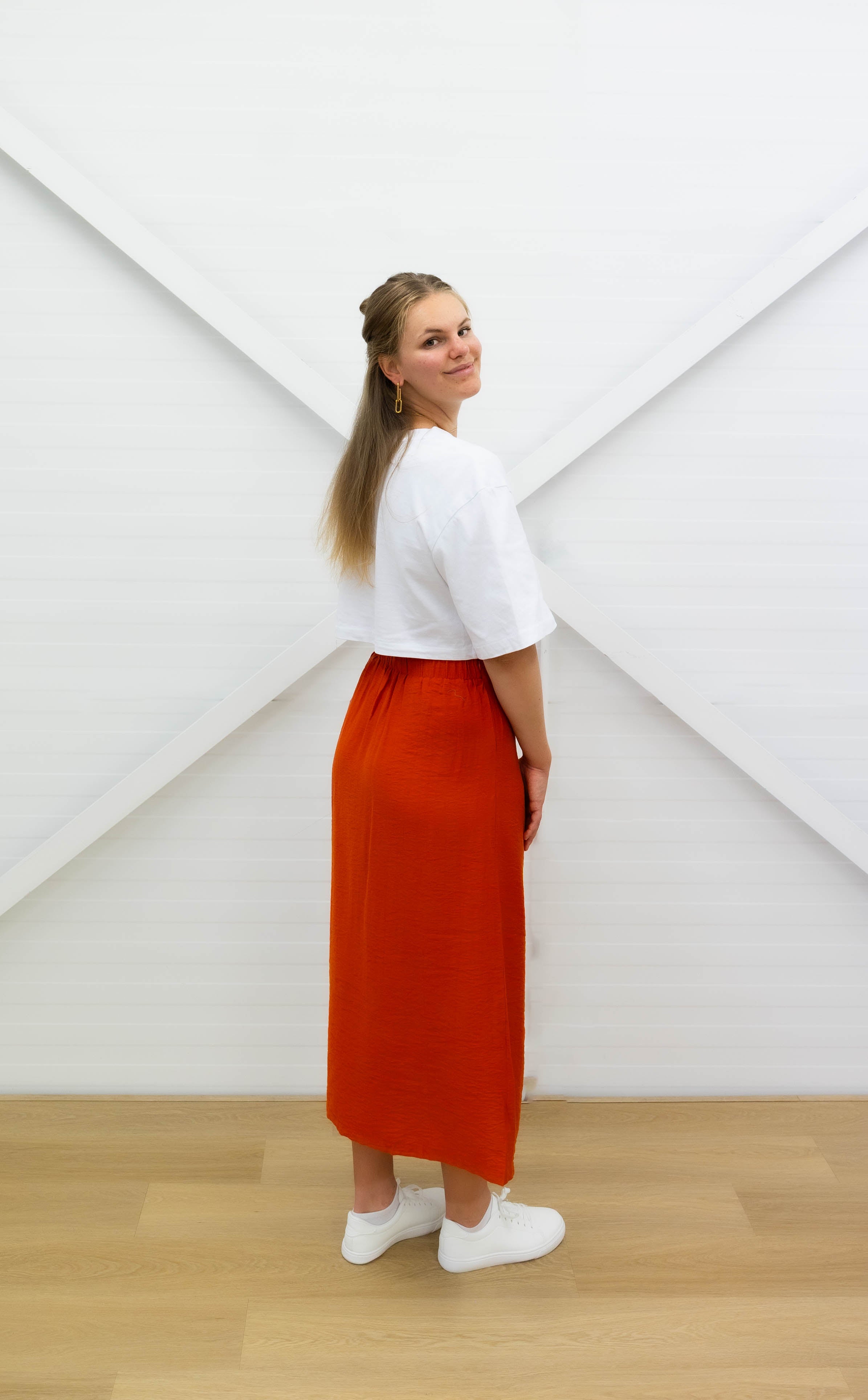SLIT SKIRT - Maxi skirt - Orange
