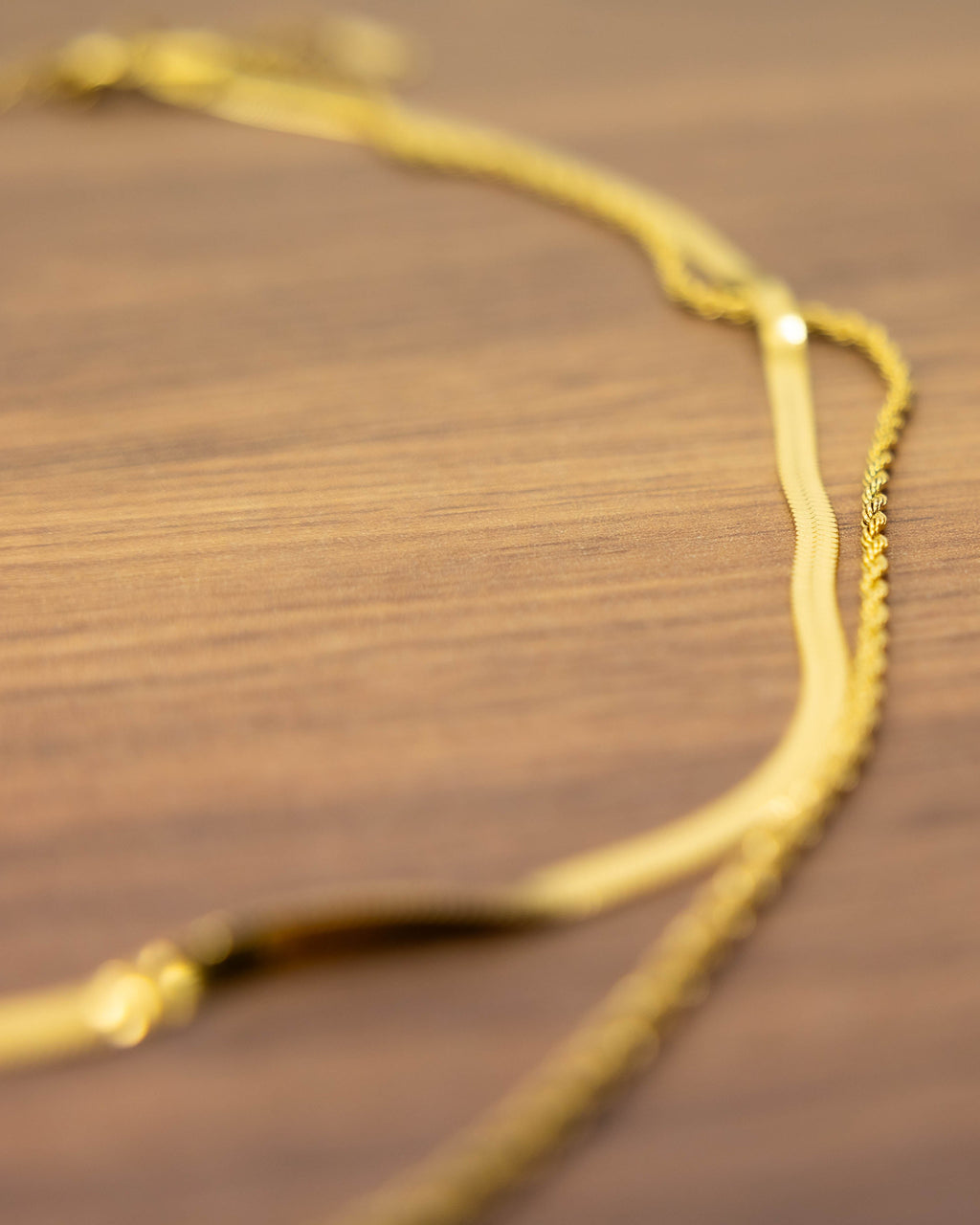 18K GOLD PLATED NECKLACE - Double Layered