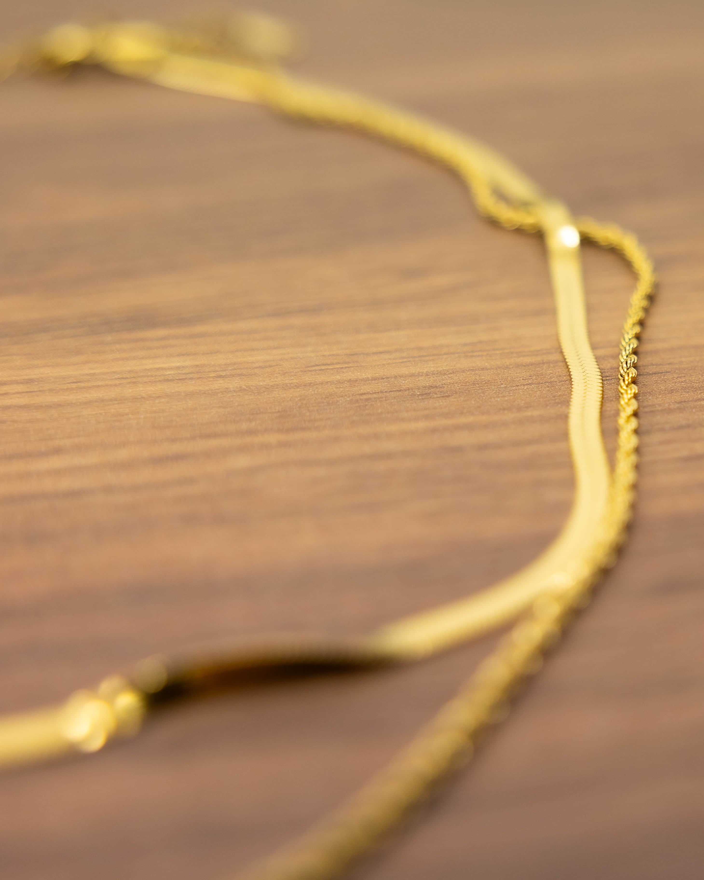 18K GOLD PLATED NECKLACE - Double Layered